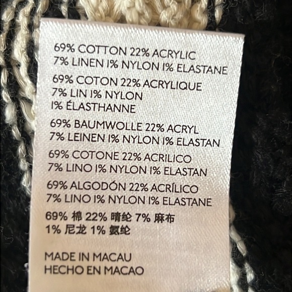 Anthropologie Striped Cropped Wrap Cotton Blend Short Sleeve Sweater Size Large - Picture 8 of 8